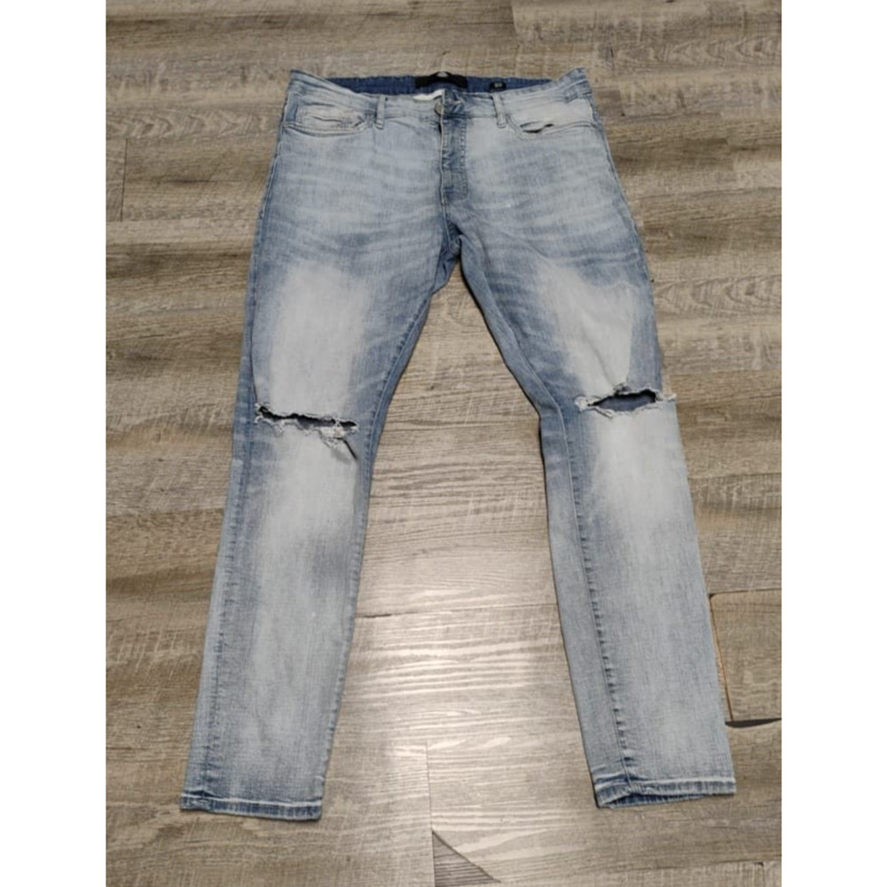 Jordan Craig 38x32 Sean Fit Blue Jeans Stretch Flex Denim Distressed Slim